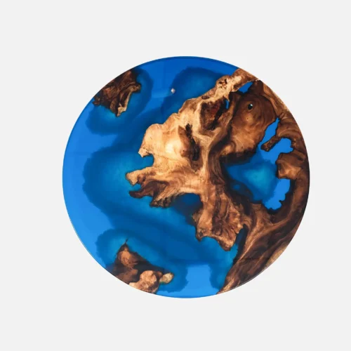 Epoxy bord. Resin bord. Sofabord. Møbel kunst - Island Deep Blue 60ø