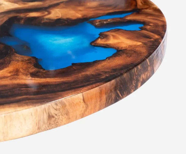 Epoxy bord. Resin bord. Sofabord. Møbel kunst - Island Deep Blue 60ø