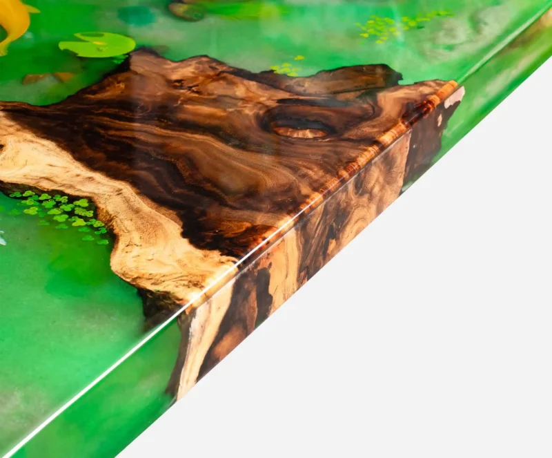 Epoxy bord. Resin bord. Epoxy Spisebord. Sofabord. Møbel kunst - Koi Carpe Diem