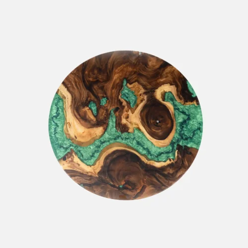 Epoxy bord. Resin bord. Spisebord. Sofabord. Møbel kunst - Jade Green 90øA740412