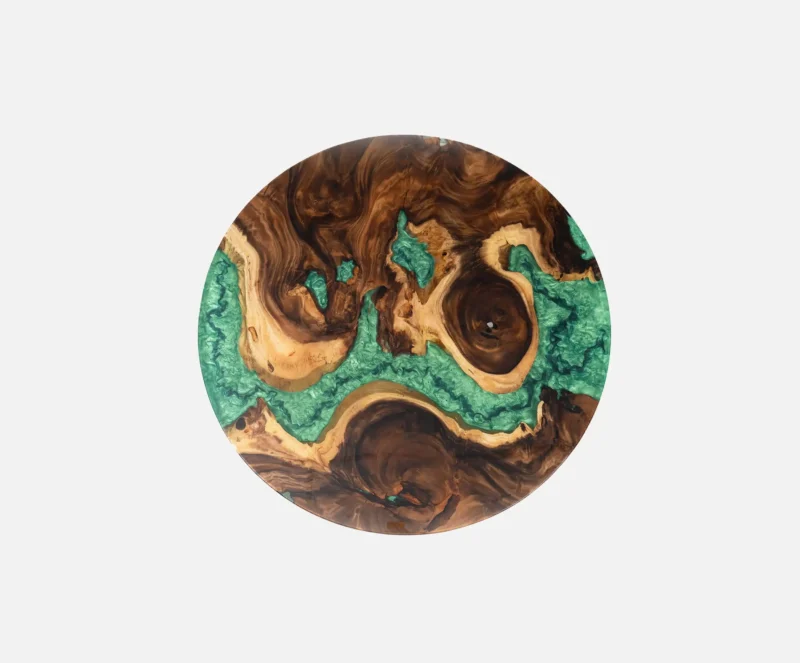 Epoxy bord. Resin bord. Spisebord. Sofabord. Møbel kunst - Jade Green 90øA740412