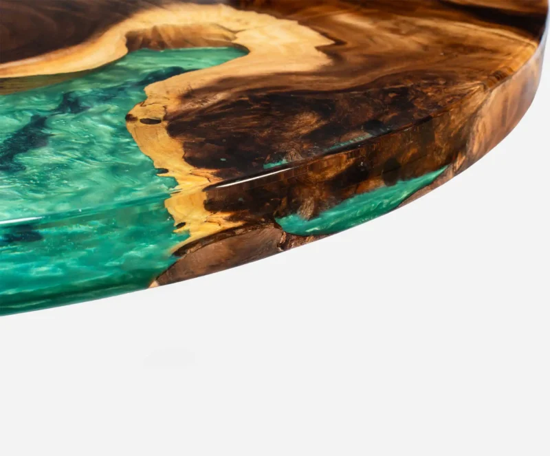 Epoxy bord. Resin bord. Spisebord. Sofabord. Møbel kunst - Jade Green 90øA7404127_1