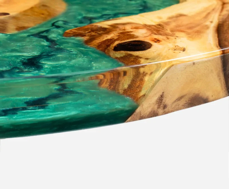 Epoxy bord. Resin bord. Spisebord. Sofabord. Møbel kunst - Jade Green 90øA7404127_1