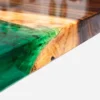 Epoxy bord. Resin bord. Spisebord. Sofabord. Møbel kunst - Transparent Emerald Green River Sofa Bord 120x80 A7403958