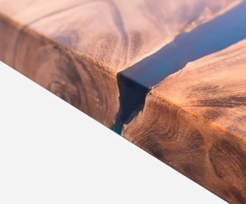 Epoxy bord. Resin bord. Spisebord. Sofabord. Møbel kunst - Transparent Glossy Blue Green 200x100 A7403711