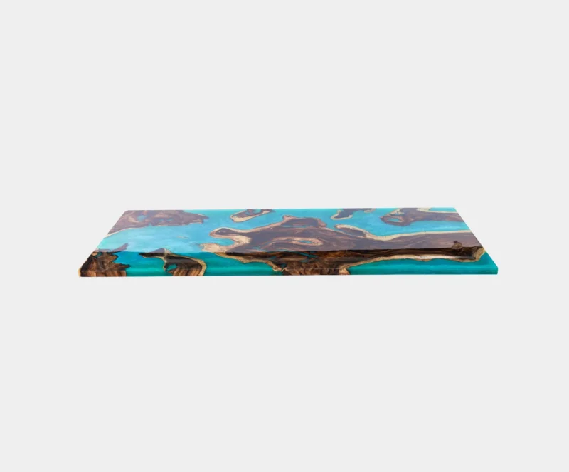 Epoxy bord. Resin bord. Spisebord. Sofabord. Møbel kunst - Turquoise Islandsscape 250x100