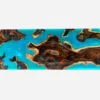 Epoxy bord. Resin bord. Spisebord. Sofabord. Møbel kunst - Turquoise Islandsscape 250x100