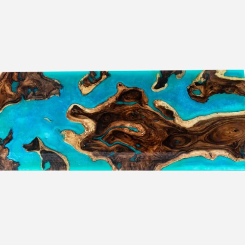 Epoxy bord. Resin bord. Spisebord. Sofabord. Møbel kunst - Turquoise Islandsscape 250x100