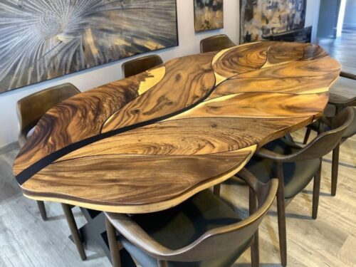 Mosaik bord - Epoxy bord - Leaf
