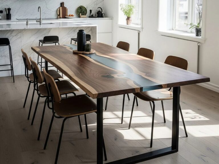 Epoxy bord med transparent epoxy hjemme hos kunde, billede 3 af 24