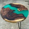 Epoxy sofabord - Epoxy bord turquoise