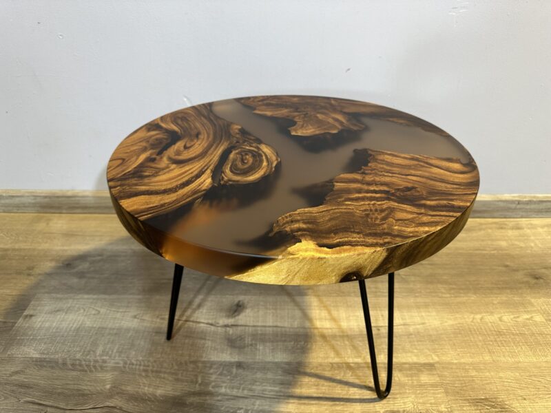 Epoxy sofabord - Grå M19 transparent epoxy