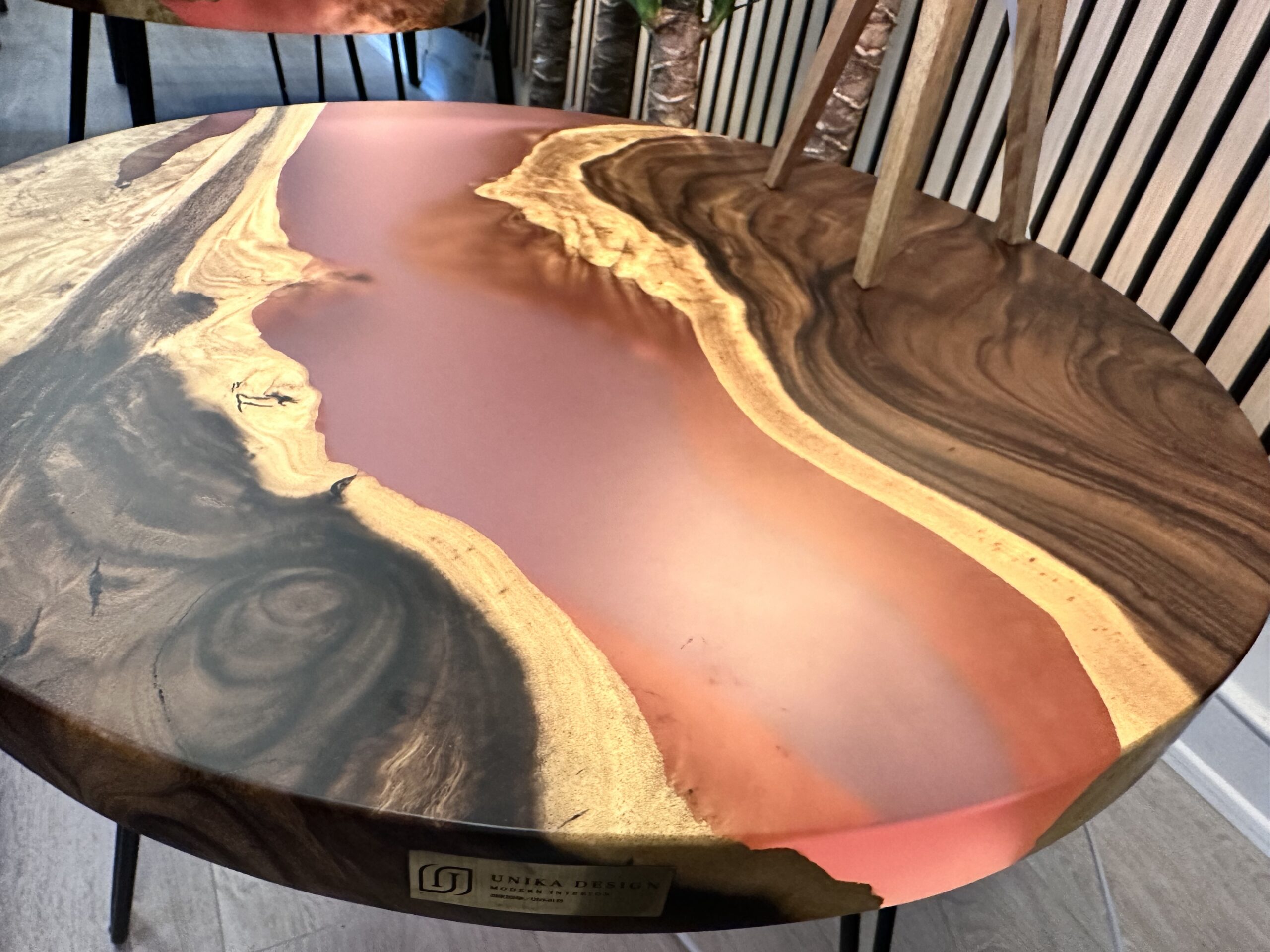 Epoxy sofabord - Transparent M18 60cm