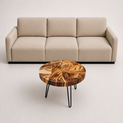 Om os 17 epoxy bord Rundt mosaiksofabord - Eye foran sofa