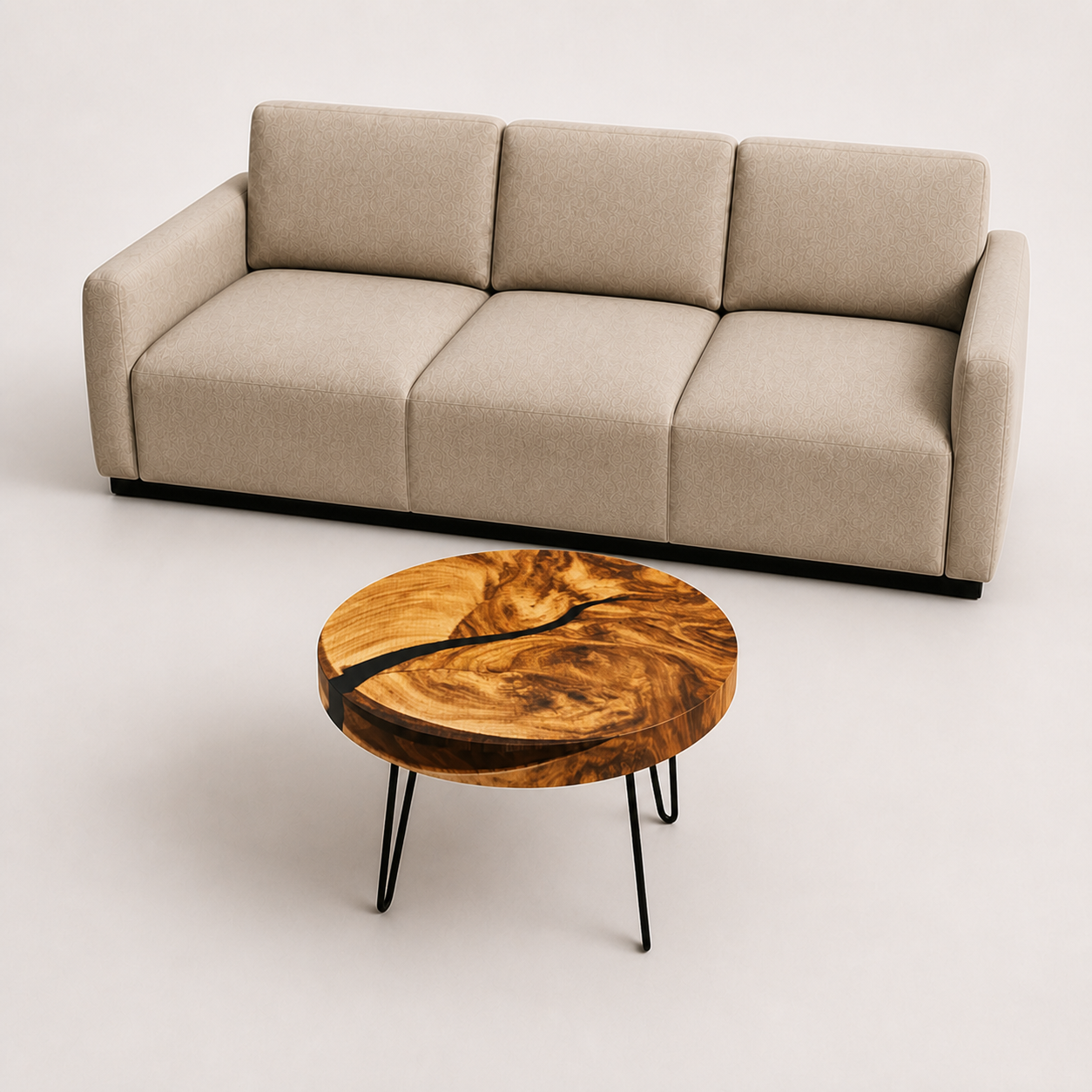 Rundt mosaiksofabord - Leaf