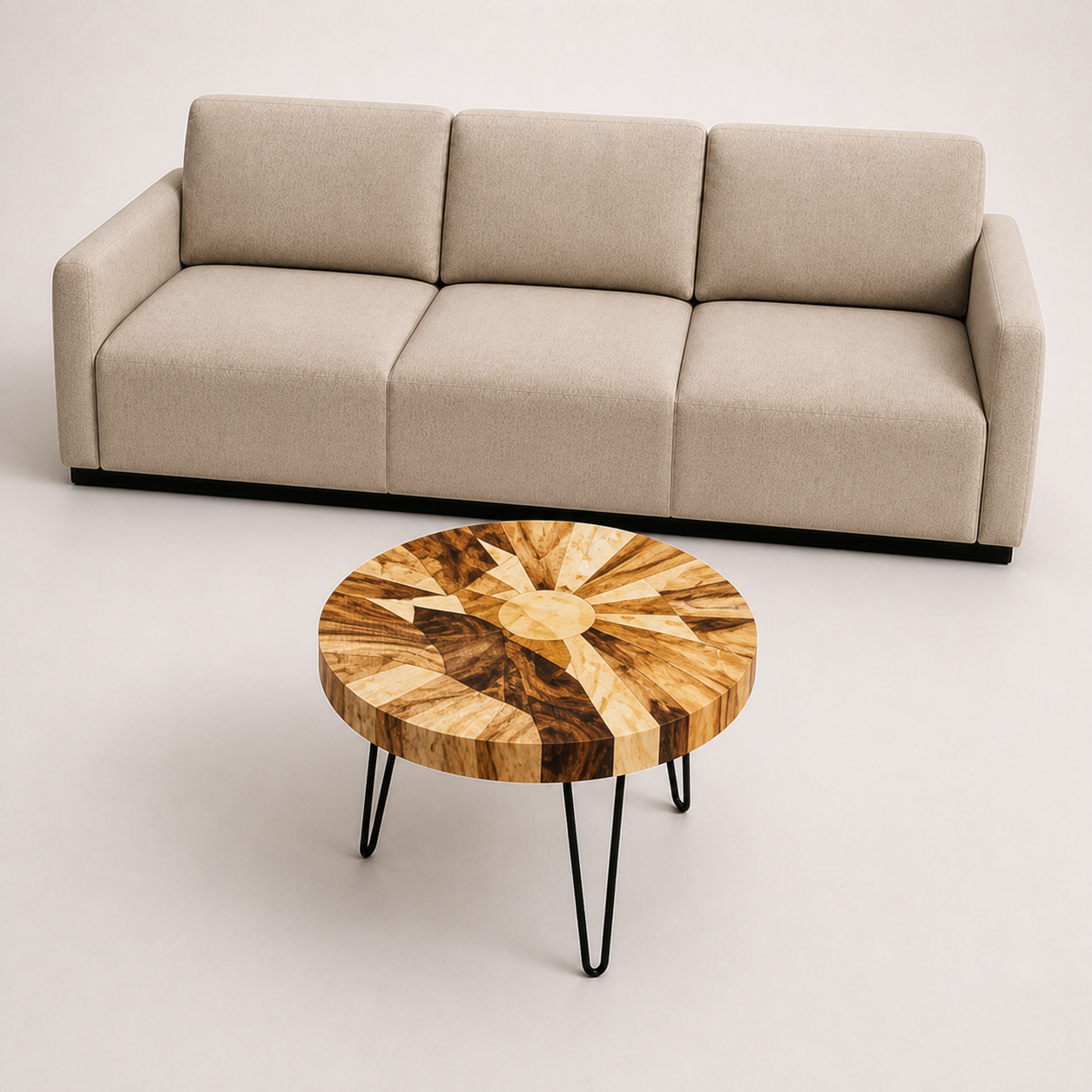 Rundt mosaiksofabord - Sun